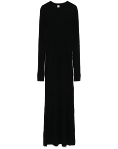 Платье макси фактурной вязки TOTEME, черный Toteme