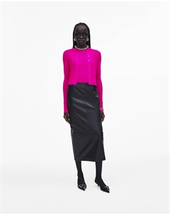 Кардиган из мериносовой шерсти в мелкий рубчик, розовый Marc jacobs