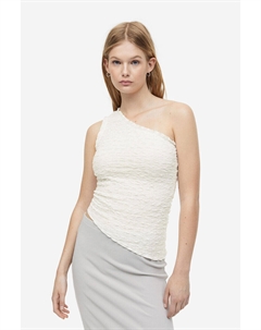 Топ на одно плечо со сборками, белый H&m