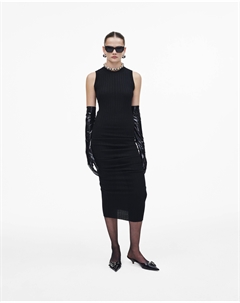Платье из мериносовой шерсти в рубчик, черный Marc jacobs