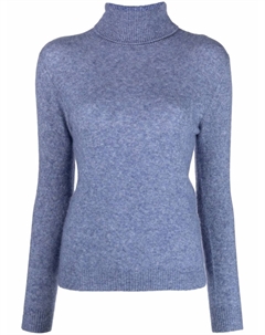Джемпер из смесового шелка с высоким воротником, синий Liska