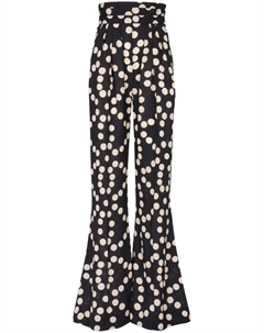 Шелковые брюки в горох, черный Balmain
