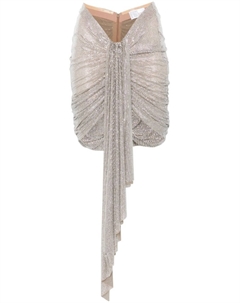 Асимметричная мини-юбка, украшенная кристаллами, серебряный Giuseppe di morabito