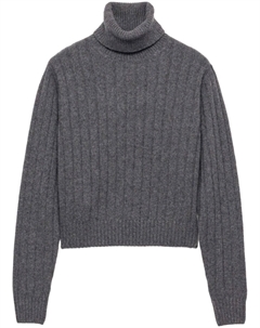 Кашемировый свитер с высоким воротником, серый Prada