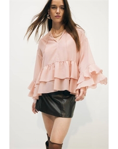 Шифоновая блузка с воланами, оранжевый H&m