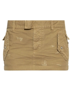 Мини-юбка с эффектом потертости, нейтральный цвет Dsquared2