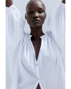 Блузка с объемными рукавами, белый H&m