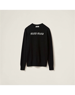 Свитер из шерсти и кашемира, черный Miu miu