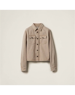 Джинсовая рубашка, бежевый Miu miu