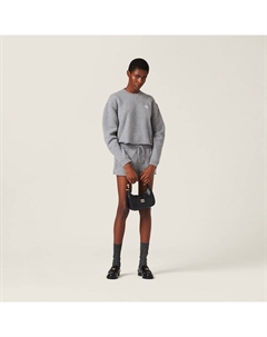 Свитер из шерсти и кашемира, серый Miu miu