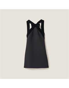 Короткое платье из зернистой пудры, черный Miu miu