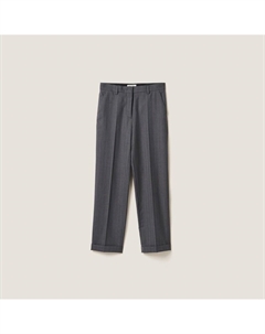 Брюки в тонкую полоску, серый Miu miu