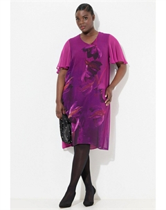 Дневное платье BLÜTEN A-LINIE V-AUSSCHNITT CUP-HALBARM, фиолетовый Ulla popken