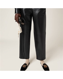 Брюки из кожи наппа, черный Miu miu