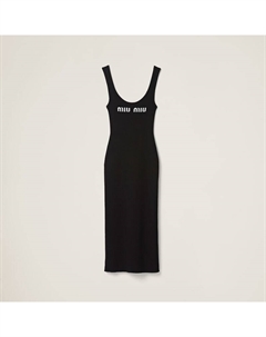 Платье из вискозы, черный Miu miu