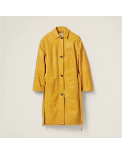 Пальто из кожи наппа, желтый Miu miu