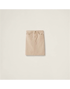 Джинсовая юбка-карандаш, бежевый Miu miu