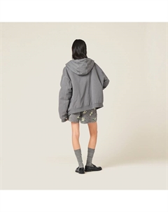 Шорты-Бермуды из габардина окрашенные в готовом виде, серый Miu miu