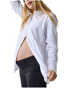 Рубашка с баской для беременных, белый Ingrid & isabel