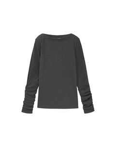 Топ с длинными рукавами U-BOOT AUSSCHNITT DENIM, цвет Mottled Grey Tom tailor