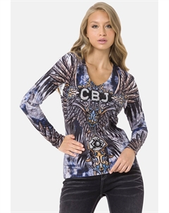 Топ с длинными рукавами, синий Cipo&baxx