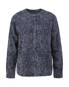 Блуза MIT ALLOVERMUSTER, темно-синий Comma casual identity