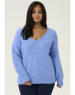 Джемпер SILA V-NECK, цвет Mottled Blue Kaffe curve