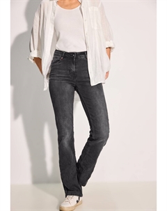 Джинсы облегающего кроя, серый деним Cecil