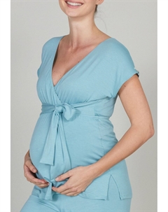 Футболка с принтом MATERNITY AND NURSING ORIGIN, бирюзовый Cache coeur