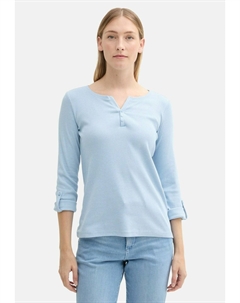 Топ с длинными рукавами HENLEY, бирюзовый Tom tailor