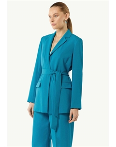 Короткое пальто FLIESSENDER MIT BINDEGÜRTEL, бирюзовый Comma,