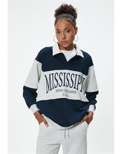 Топ с длинными рукавами COLLEGE, темно-синий Koton