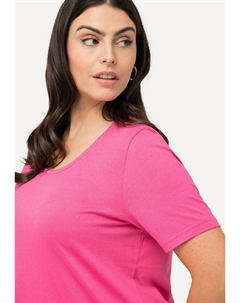 Базовая футболка SHORT SLEEVE SCOOP NECK, розовый Ulla popken