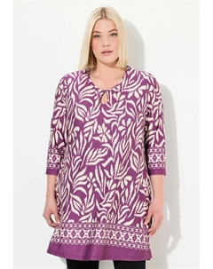 Блуза TWO BORDER PRINT STRETCH, темно-фиолетовый Ulla popken