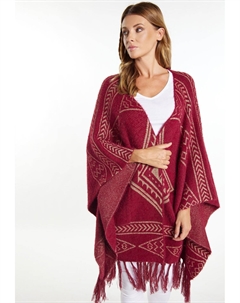 Пончо, темно-красный Usha