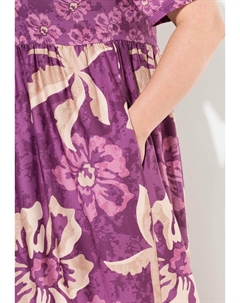 Платье из джерси MIX PRINT BORDER EMPIRE, темно-фиолетовый Ulla popken
