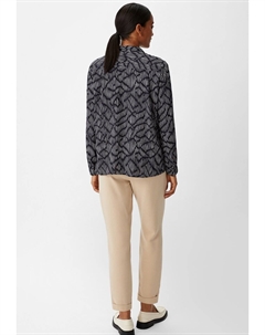 Блузка на пуговицах MIT ALLOVER-PRINT, черный Comma casual identity