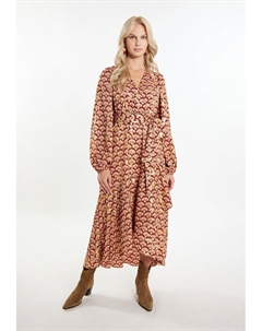 Платье макси MIT PRINT LOMASI, коричневый Izia