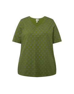 Футболка с принтом SHORT SLEEVE, оливковый Ulla popken