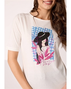 Футболка с принтом, белый Quiosque