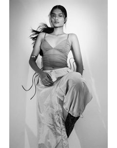 Нейлоновые брюки-парашюты, бежевый H&m