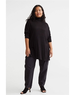 Джемпер с воротником-поло из вискозы, черный H&m