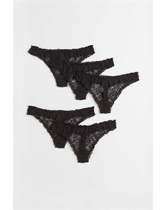 5 трусов-стрингов, черный H&m