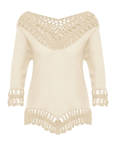 Туника Mit Häkelpart, белый Izia