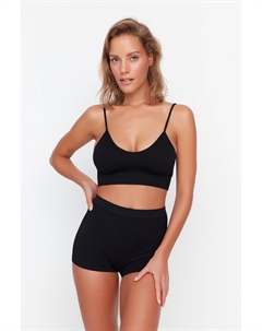 Трусы - Черный - Однотонный, черный Trendyol