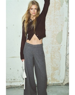 Широкие элегантные брюки, серый H&m