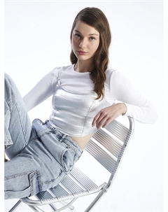 Женское бюстье с прямыми бретелями и U-образным вырезом, серебристо-серый Xside