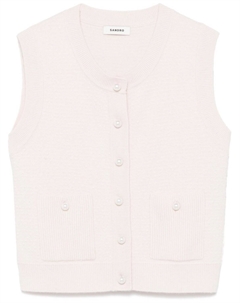 Жилет из ткани букле, розовый Sandro