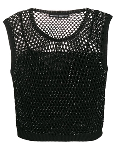 Топ с кристаллами, черный Ermanno scervino