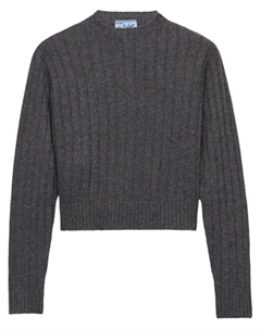 Укороченный свитер Re-Cashmere, серый Prada